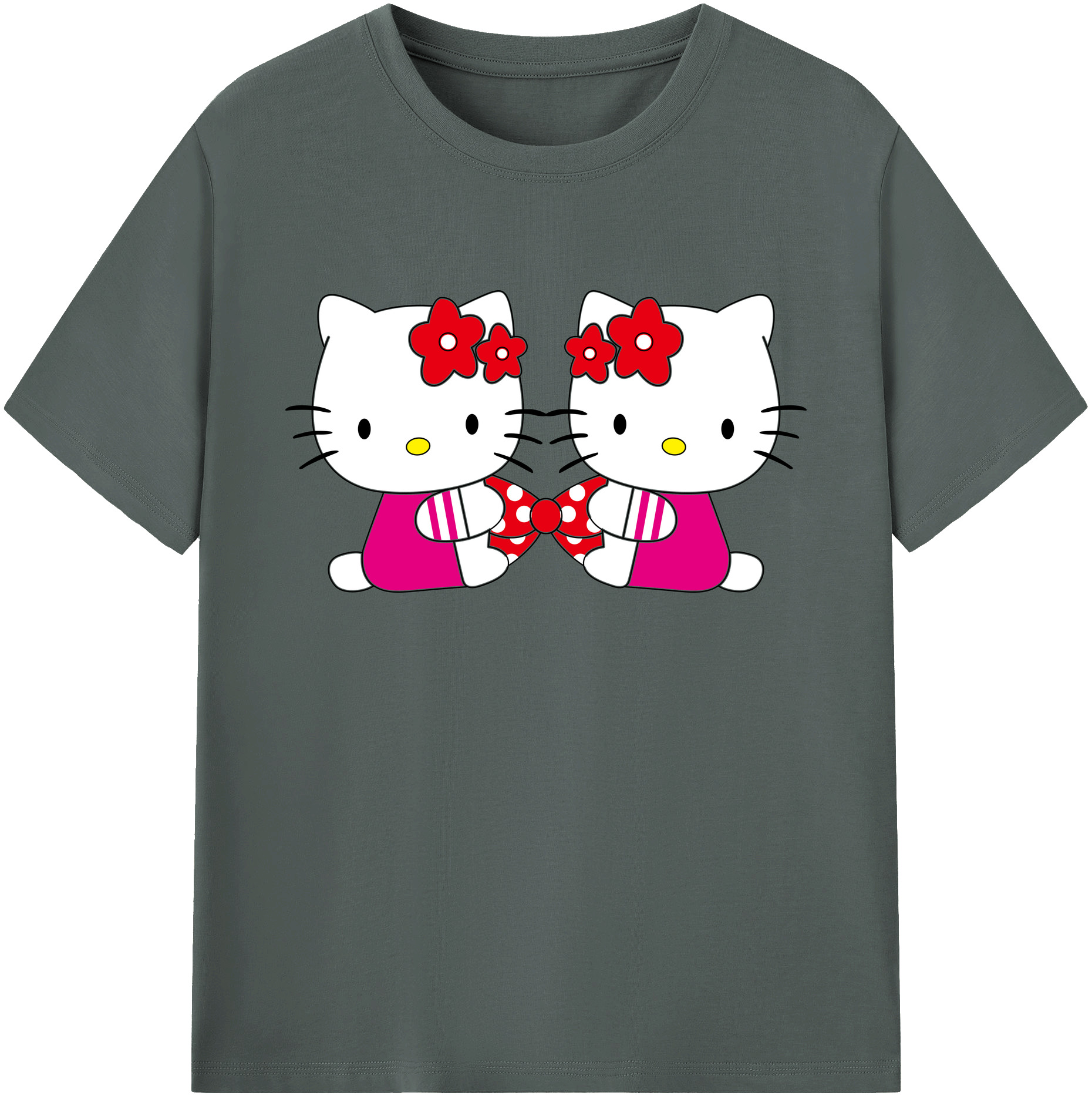 （画像用） Hello Kitty ハローキティ 綿100％ メンズ半袖Tシャツ｜肌触りやわらか＆通気性